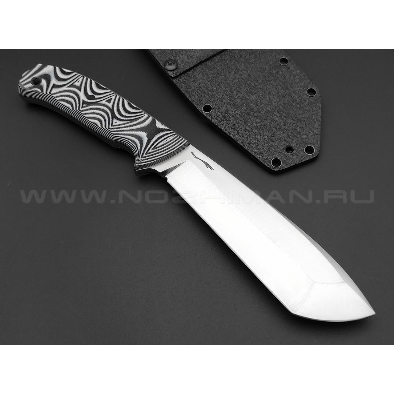 Волчий Век нож ДБ сталь Niolox WA, рукоять G10 black & white