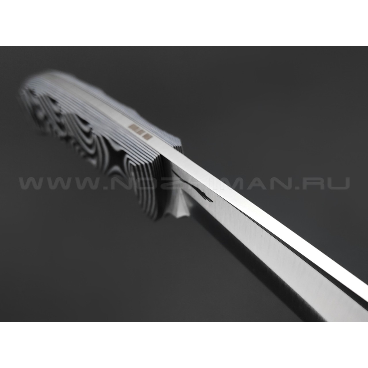 Волчий Век нож ДБ сталь Niolox WA, рукоять G10 black & white