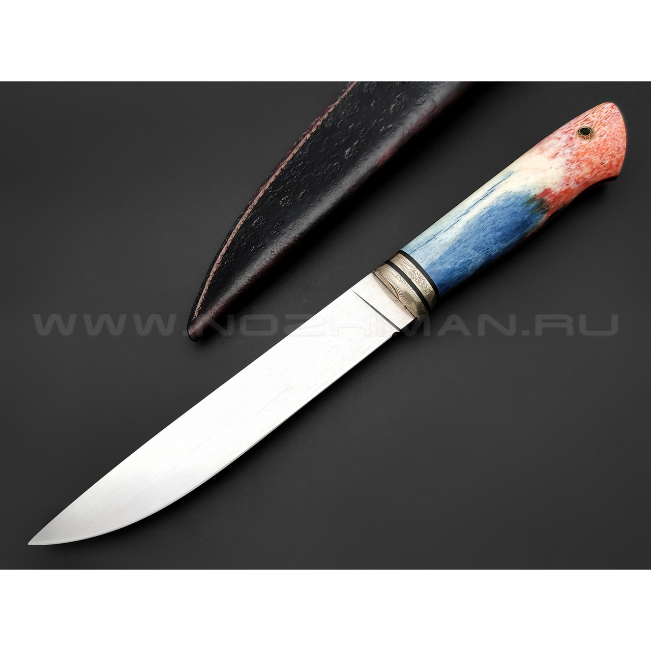 Волчий Век нож Слон сталь CPM S125V WA, рукоять кость жирафа, мокумэ-гане