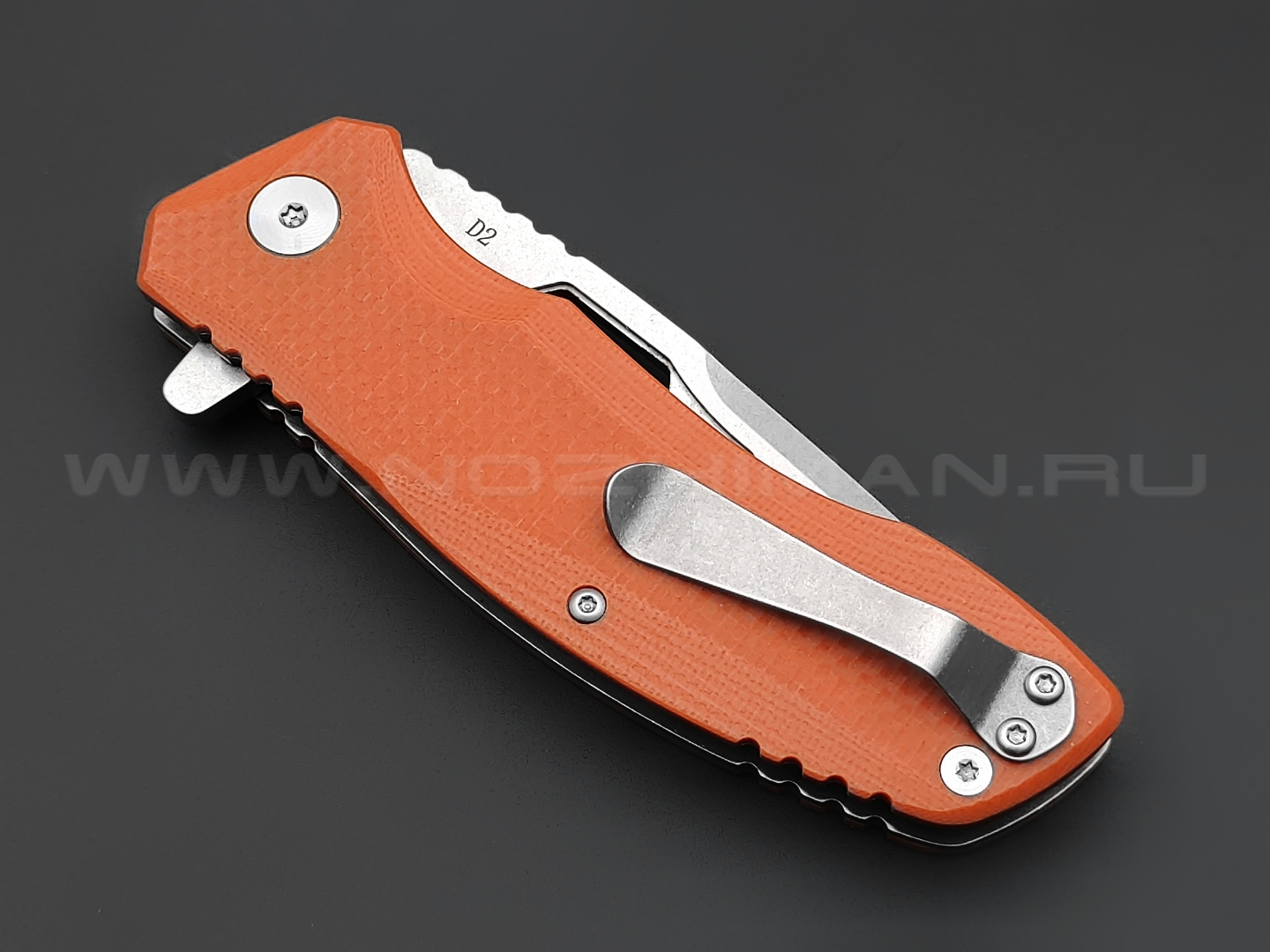 TuoTown нож SQ0010 сталь D2, рукоять G10 orange
