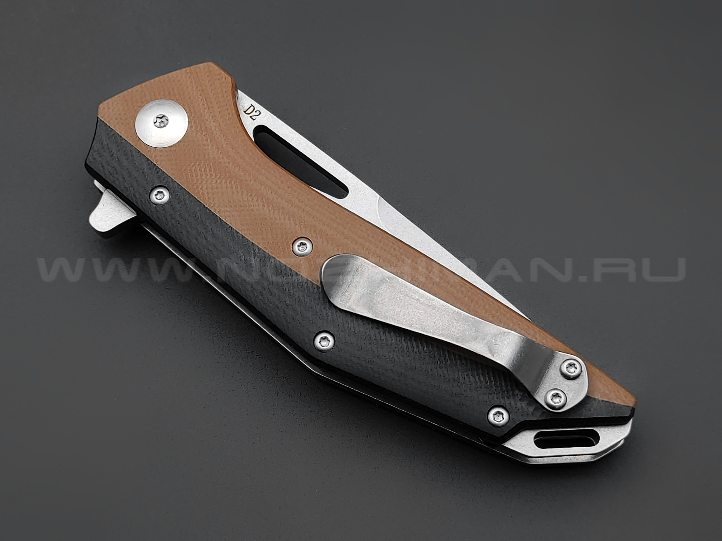 TuoTown нож SQ006 сталь D2, рукоять G10 black & brown