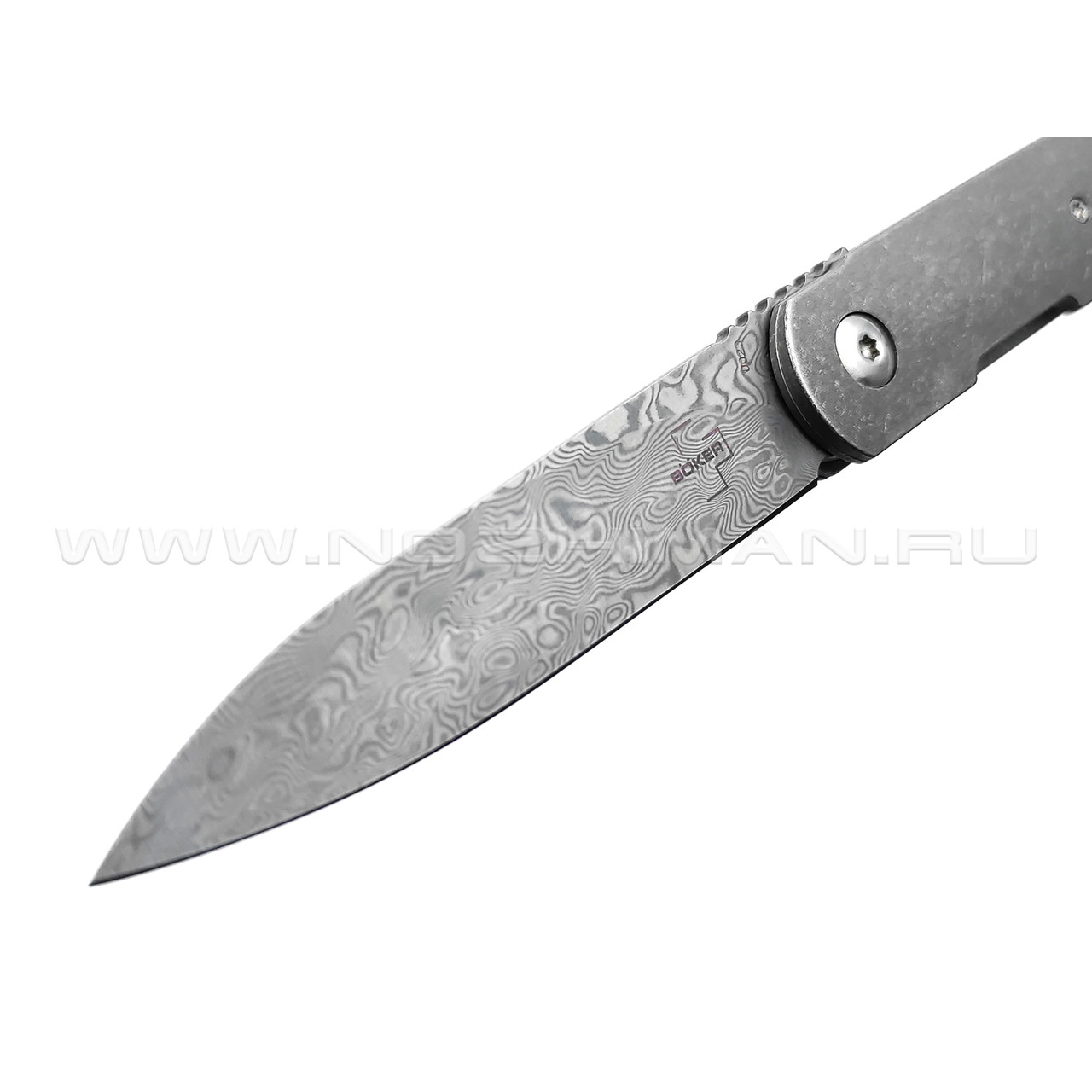 Нож Boker Plus LRF 01BO174DAM сталь stainless Damascus, рукоять titanium