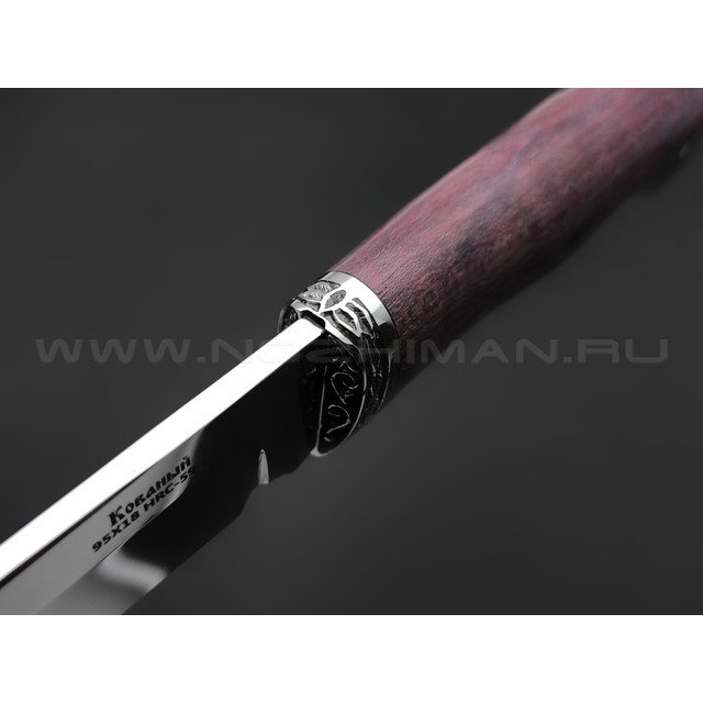 Нож "Шерхан" сталь 95Х18, рукоять дерево амарант, мельхиор (Фурсач А. А.)
