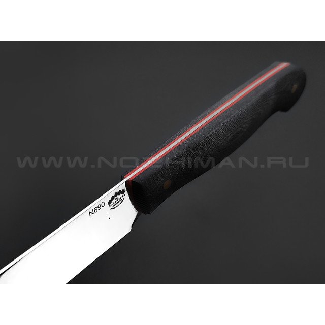 Нож "Филейный-Б" сталь N690, рукоять G10 black (Товарищество Завьялова)
