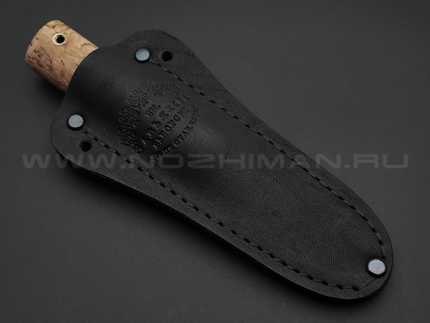 Нож "Якутский Мини" сталь K-340, рукоять карельская берёза (Товарищество Завьялова)