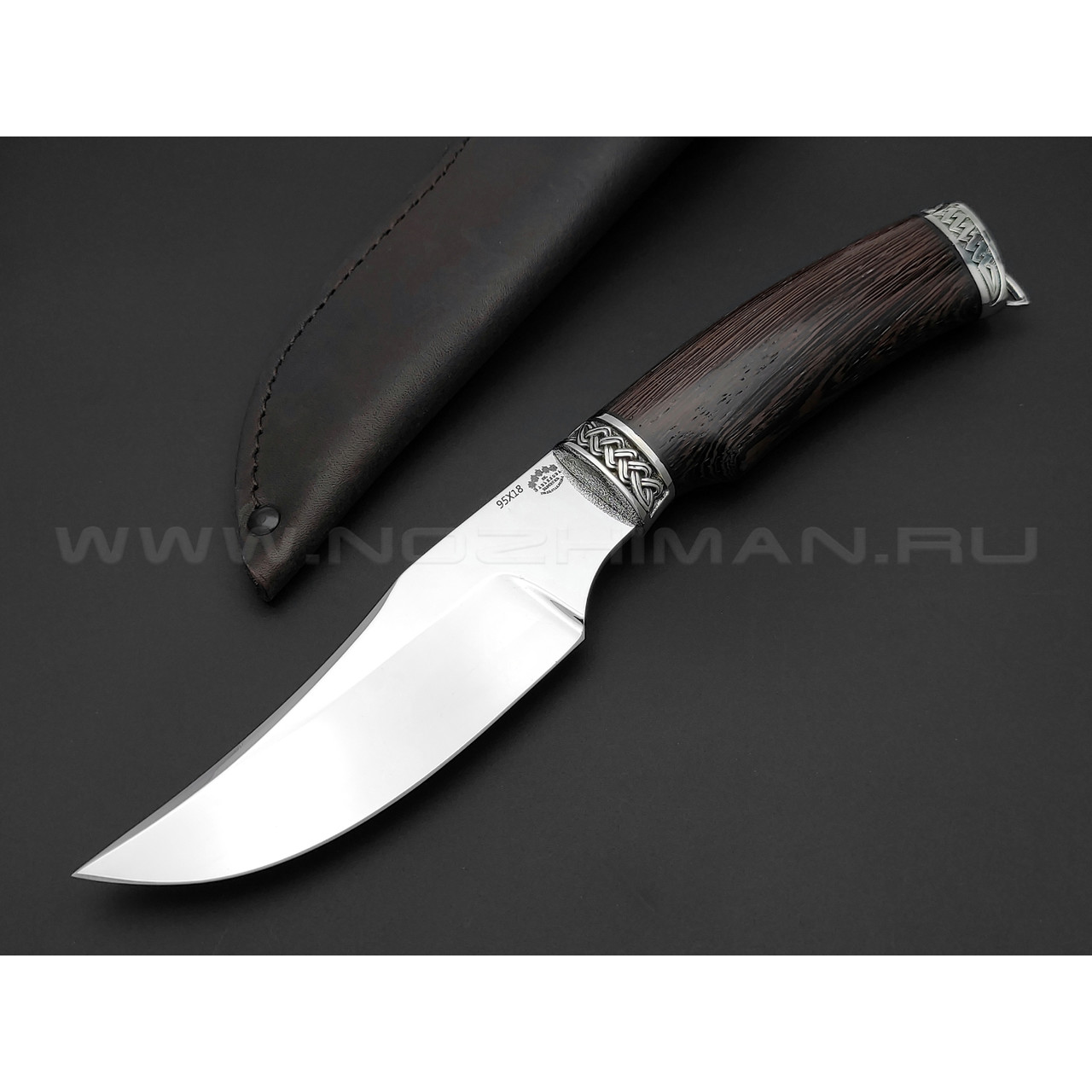 Нож "Корсар" сталь 95Х18, рукоять дерево венге, мельхиор (Товарищество Завьялова)