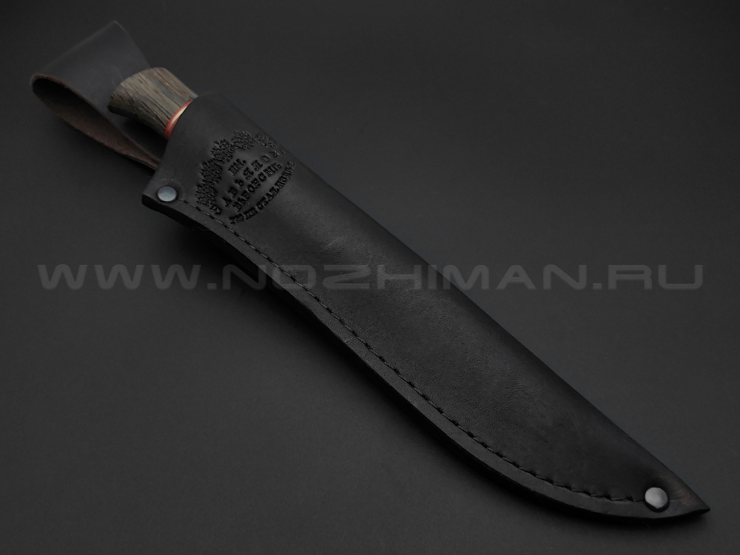 Нож "Финка" сталь K-340, рукоять морёный дуб (Товарищество Завьялова)