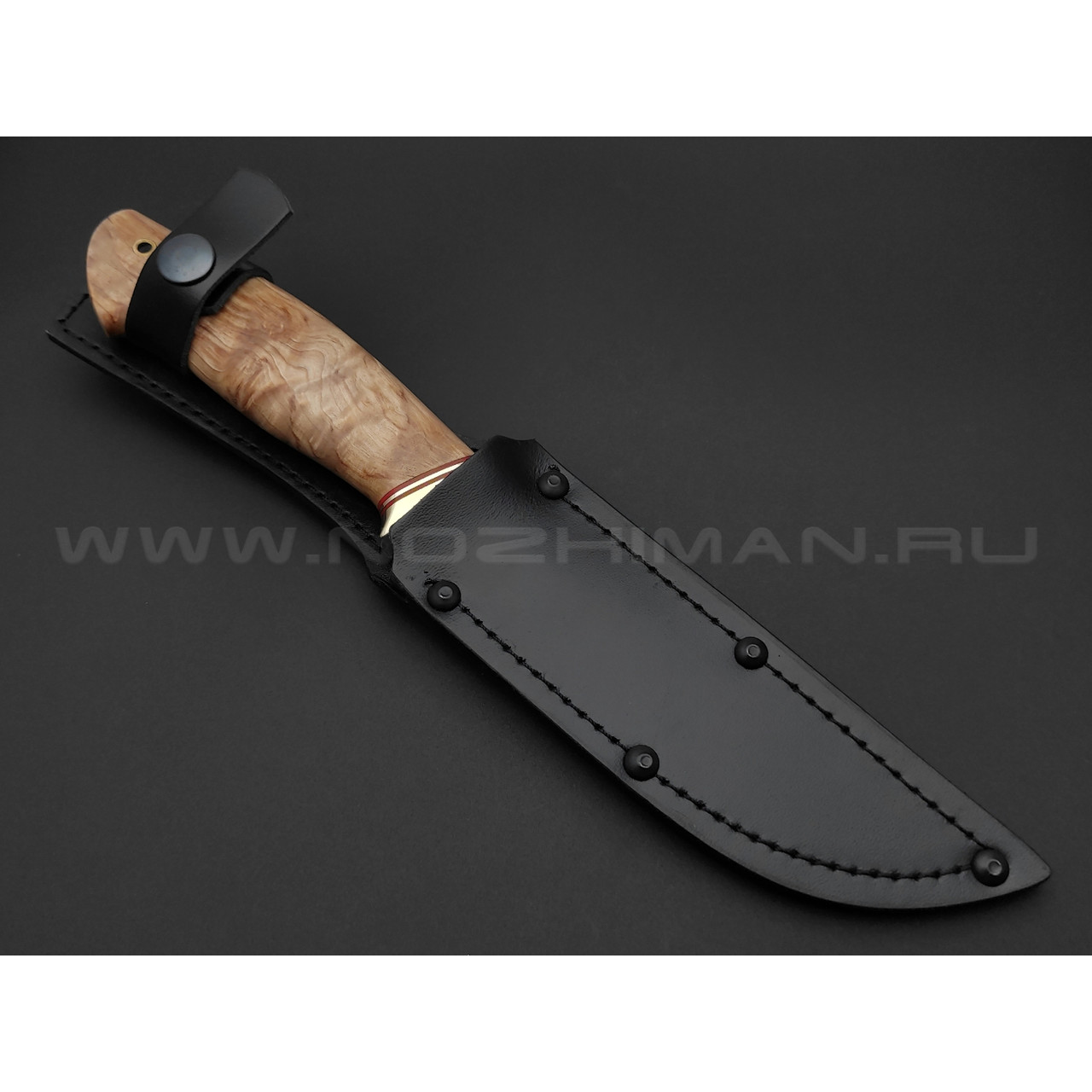 Нож "Рыбак" сталь N690, рукоять карельская берёза (Товарищество Завьялова)