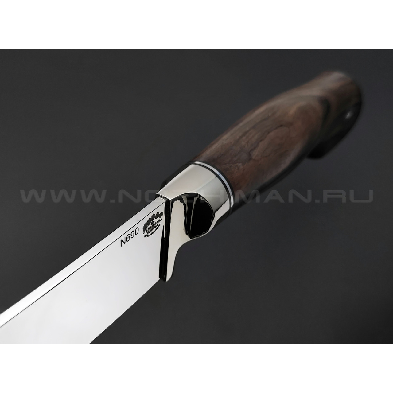 Нож "Пчак-М" сталь N690, рукоять дерево орех, мельхиор (Товарищество Завьялова)