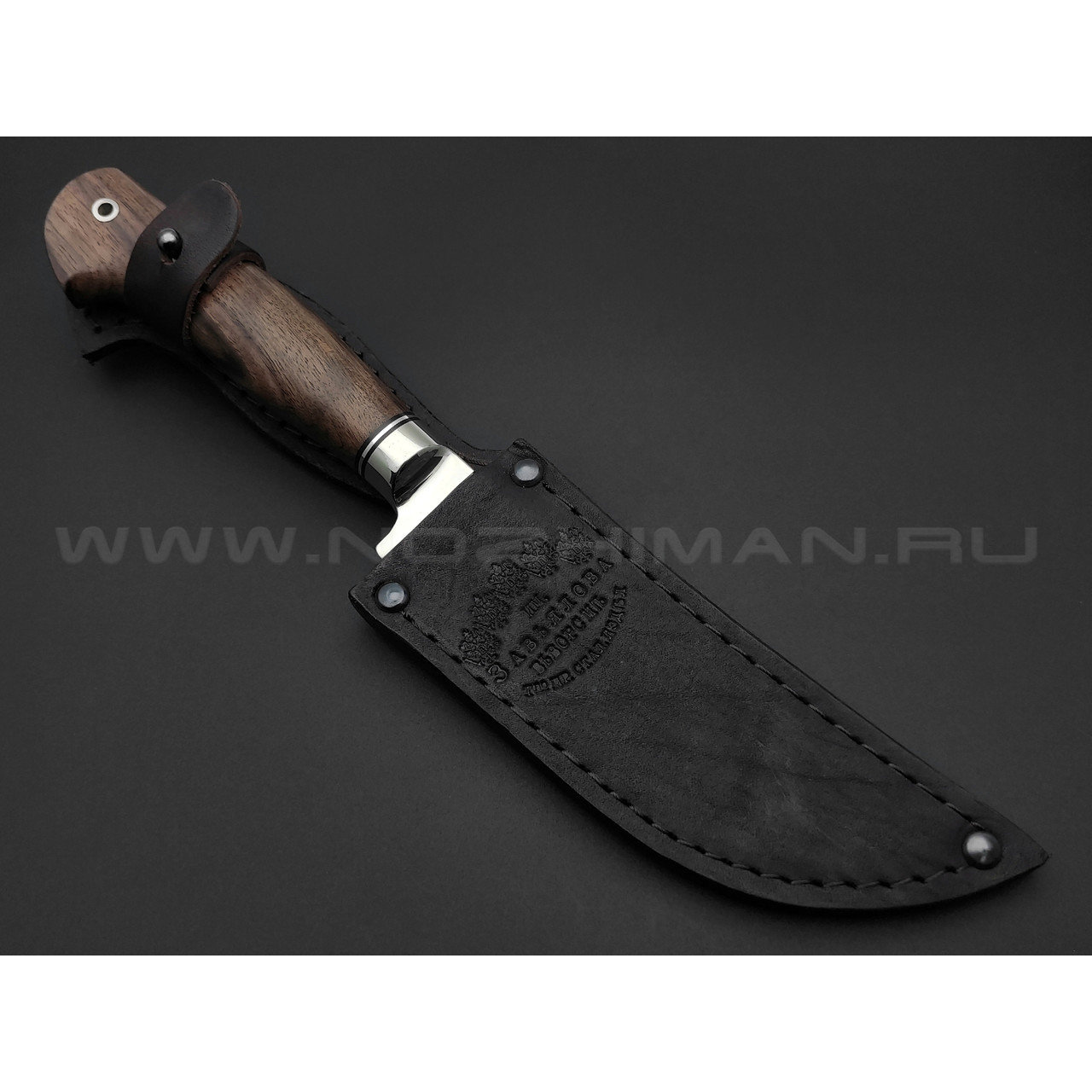 Нож "Пчак-М" сталь N690, рукоять дерево орех, мельхиор (Товарищество Завьялова)