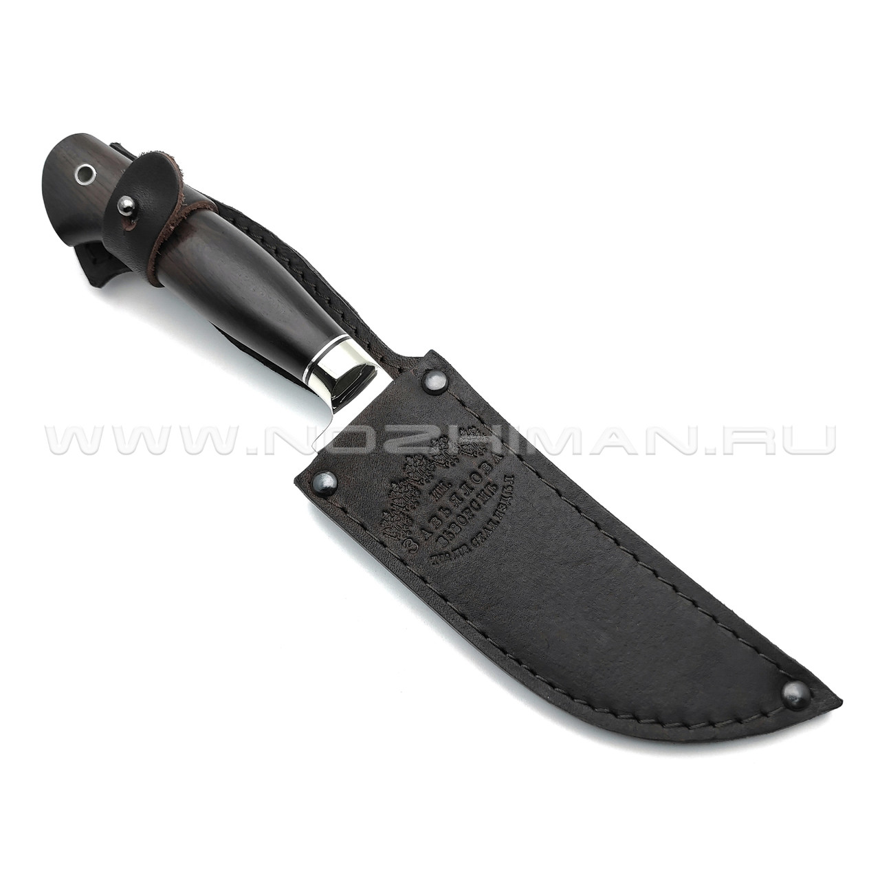 Нож "Пчак-М" дамасская сталь, рукоять дерево граб, мельхиор (Товарищество Завьялова)