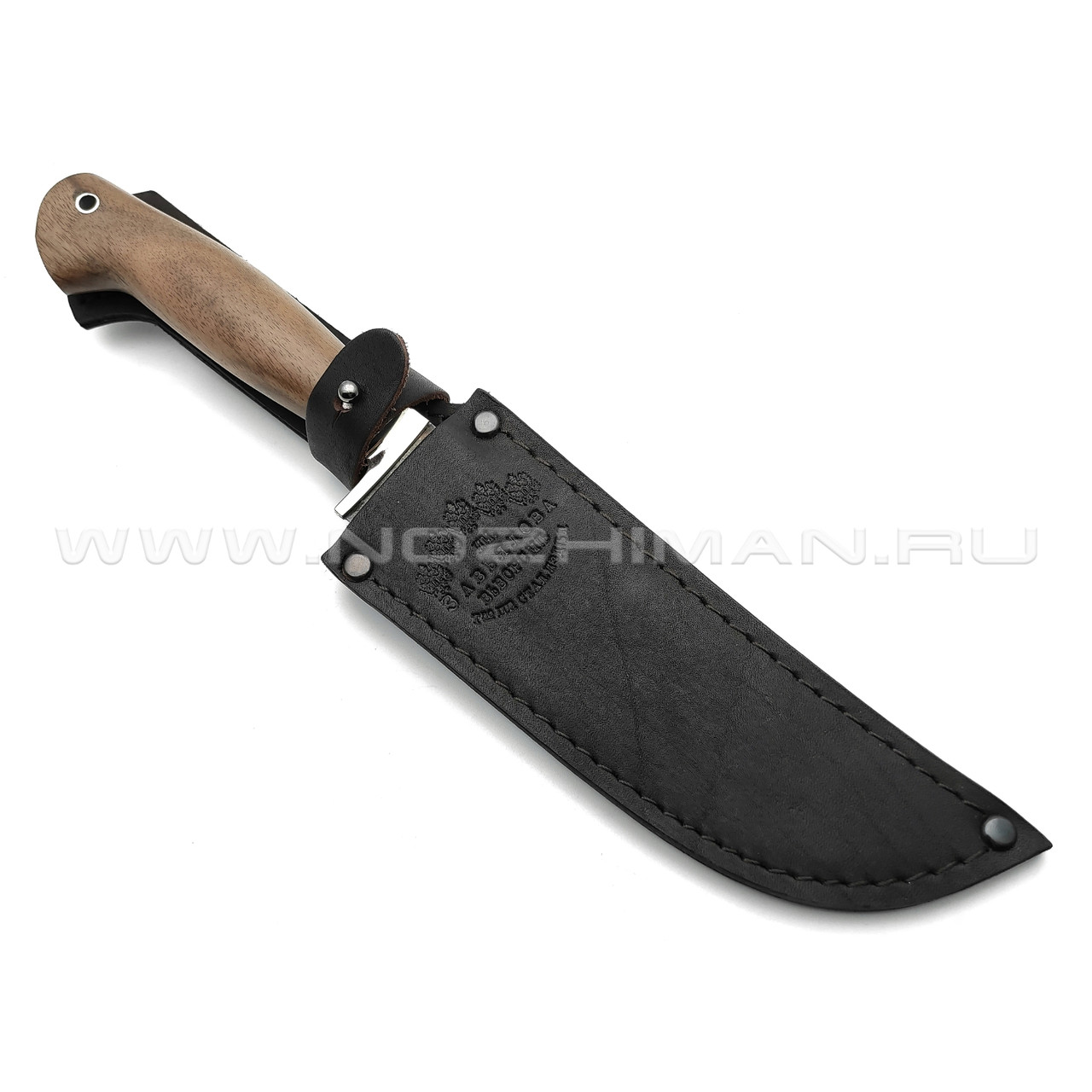 Нож "Пчак-Б" булатная сталь, рукоять дерево орех, мельхиор (Товарищество Завьялова)