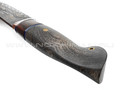 Нож "НЛВ65" ламинат 9ХС, рукоять мокумэ-гане, стабилизированное дерево (Кузница Васильева)