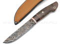 Нож "НЛВ66" ламинат 9ХС, рукоять мокумэ-гане, стабилизированное дерево (Кузница Васильева)