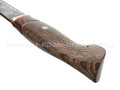 Нож "НЛВ66" ламинат 9ХС, рукоять мокумэ-гане, стабилизированное дерево (Кузница Васильева)