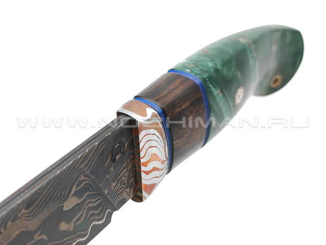 Нож "НЛВ68" ламинат 9ХС, рукоять мокумэ-гане, стабилизированное дерево (Кузница Васильева)