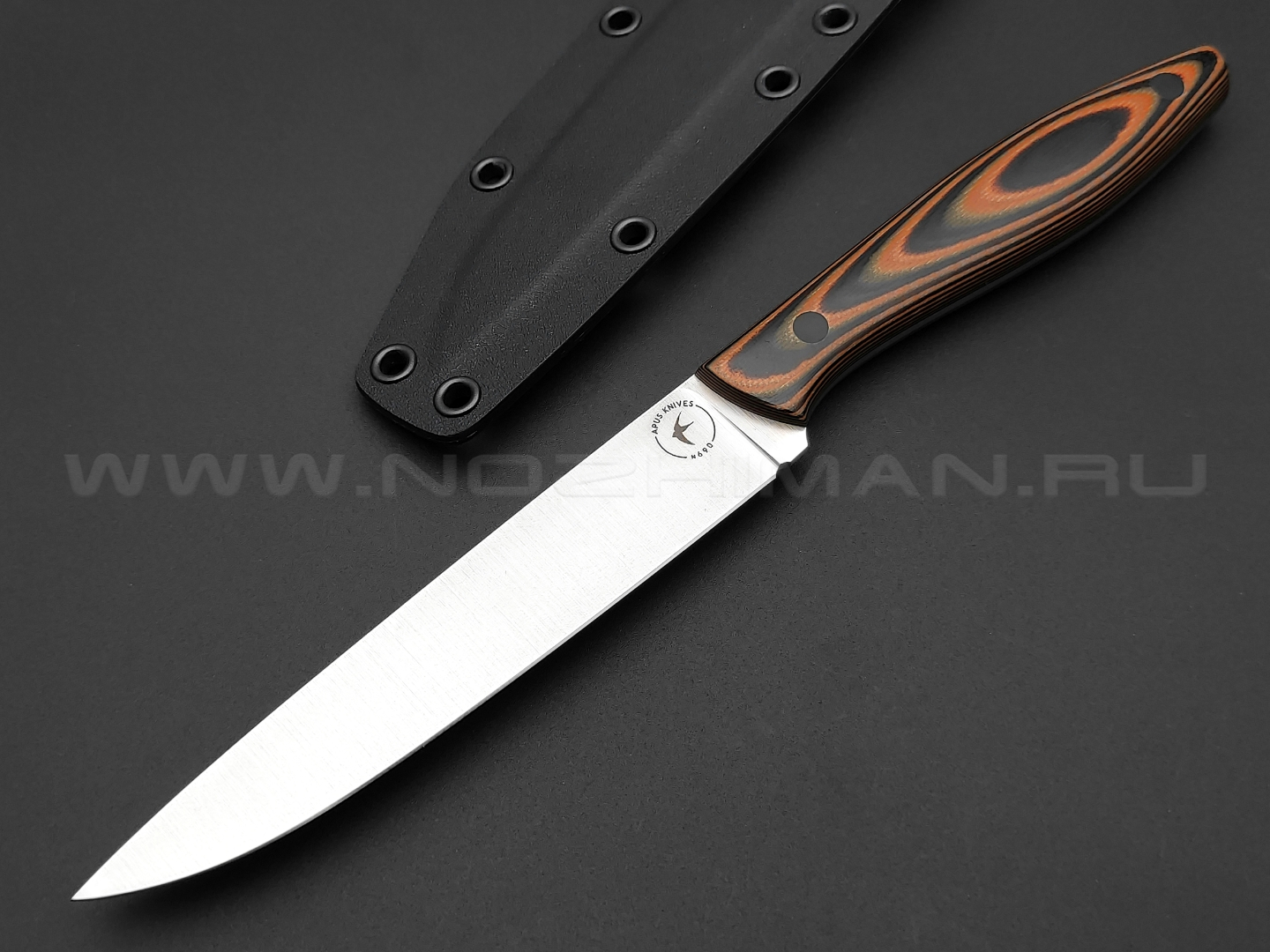 Apus Knives нож Paring Long сталь N690, рукоять G10 black & orange