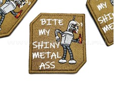 Патч П-277 "Bite my shiny metal ass" койот