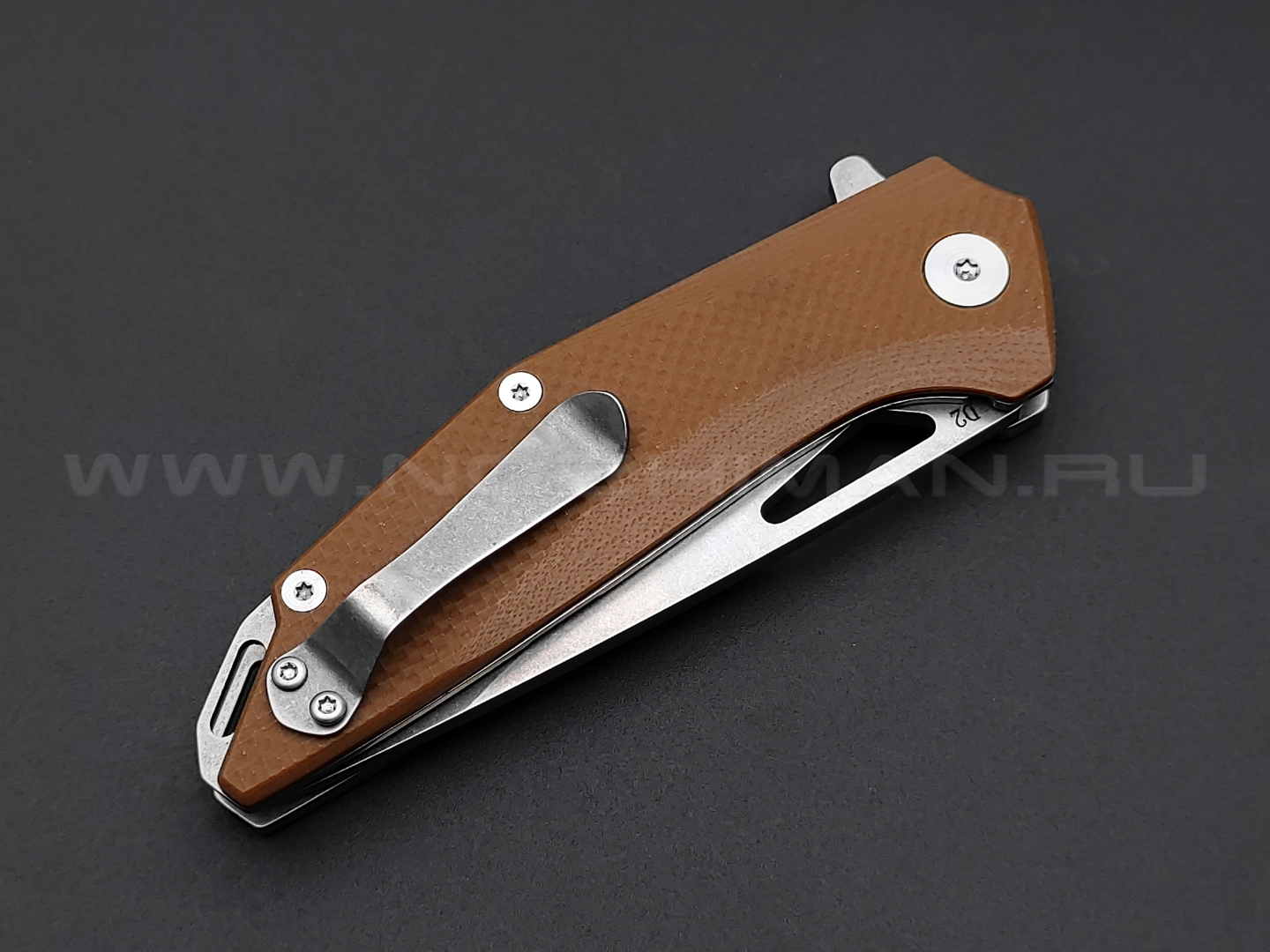 TuoTown нож SQ03-BR сталь D2, рукоять G10 brown