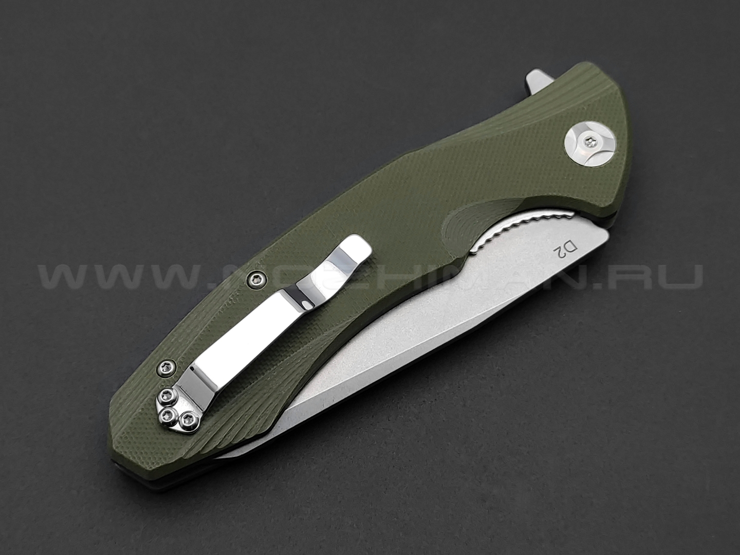 TuoTown нож HY003-G сталь D2, рукоять G10 OD green
