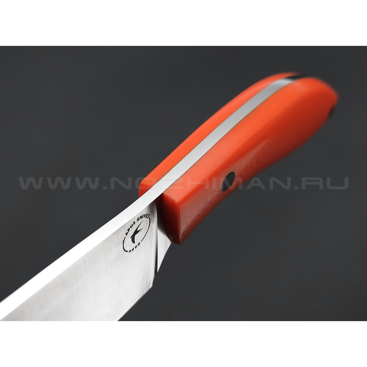 Апус нож Santoku-M сталь N690, рукоять G10 orange