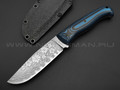 Волчий Век нож Ямской Custom сталь PGK WA, рукоять G10 black & blue