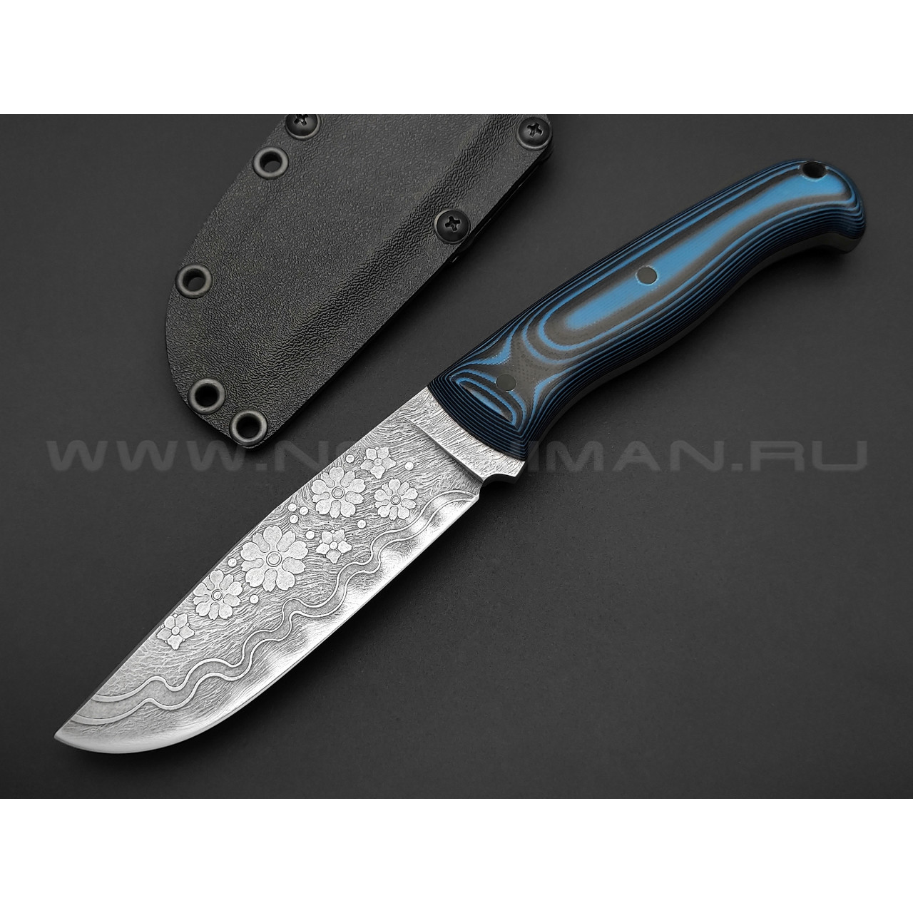 Волчий Век нож Ямской Custom сталь PGK WA, рукоять G10 black & blue
