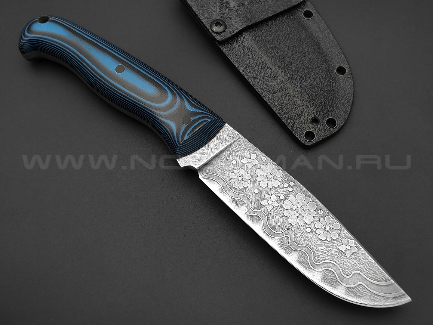 Волчий Век нож Ямской Custom сталь PGK WA, рукоять G10 black & blue