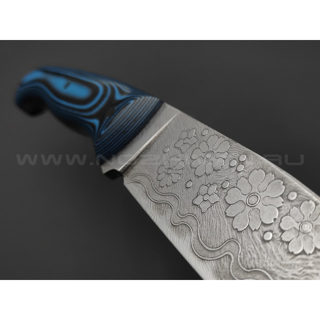 Волчий Век нож Ямской Custom сталь PGK WA, рукоять G10 black & blue