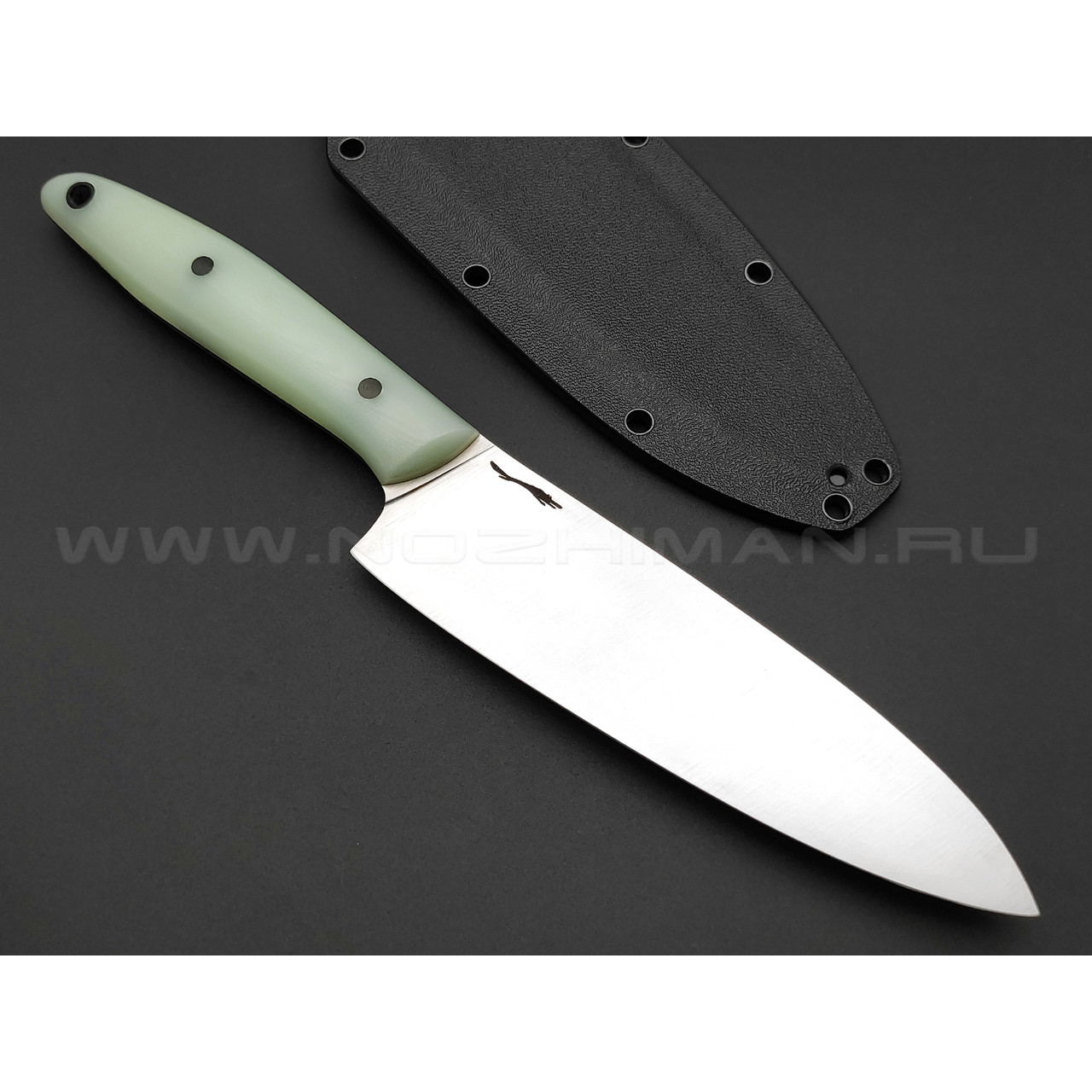 Волчий Век кухонный нож Shef сталь Niolox WA, рукоять G10 clear