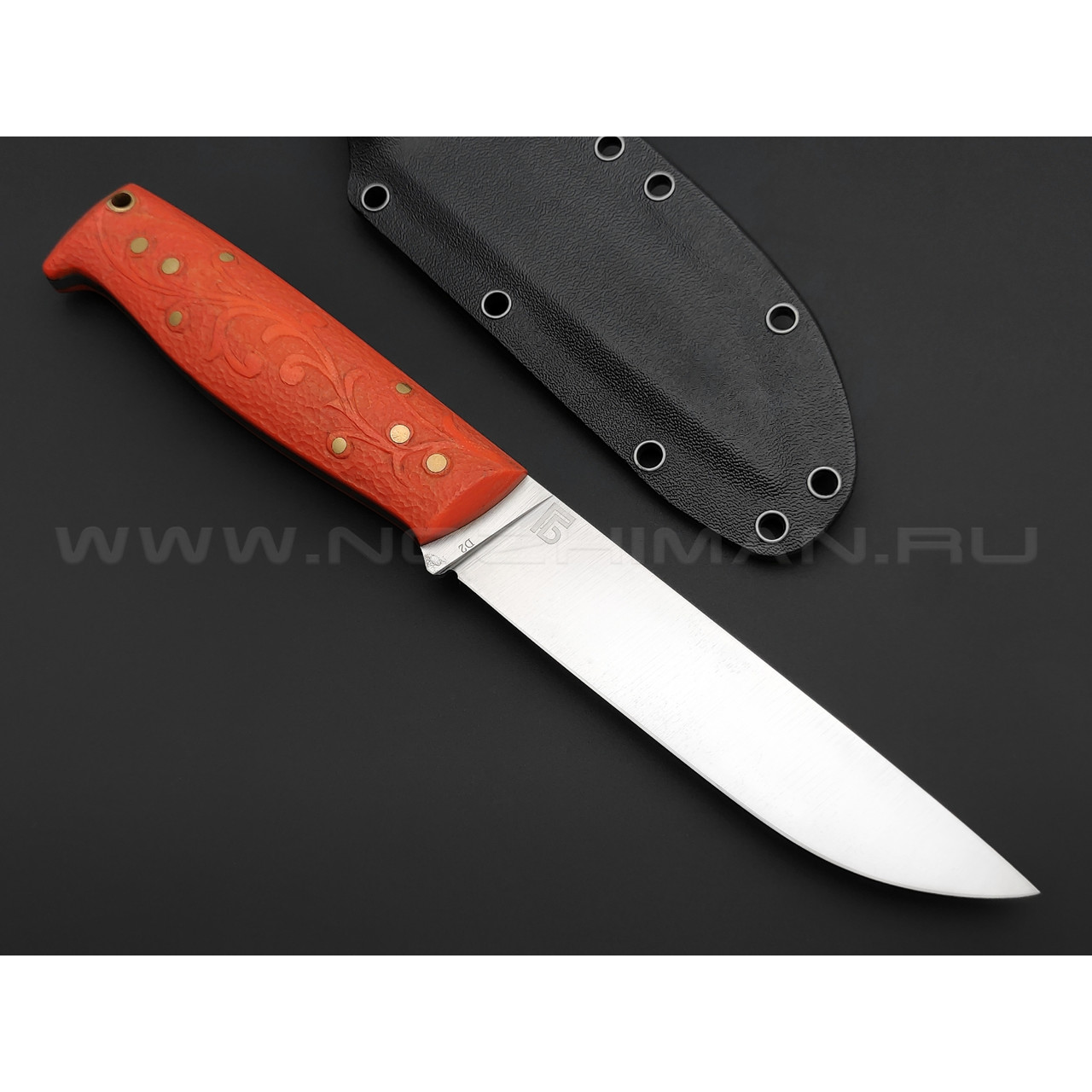Богдан Гоготов нож NBG-21 сталь D2, рукоять G10 orange