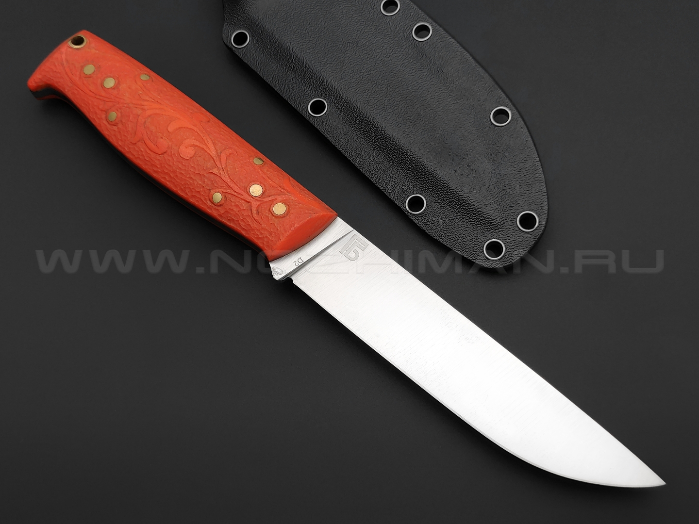 Богдан Гоготов нож NBG-21 сталь D2, рукоять G10 orange