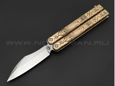Atroposknife балисонг Munin сталь N690, рукоять из латуни
