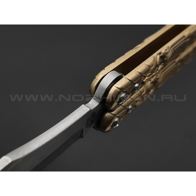 Atroposknife балисонг Munin сталь N690, рукоять из латуни