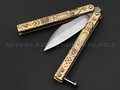 Atroposknife балисонг Munin сталь N690, рукоять из латуни