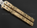 Atroposknife балисонг Gungnir сталь N690, рукоять из латуни