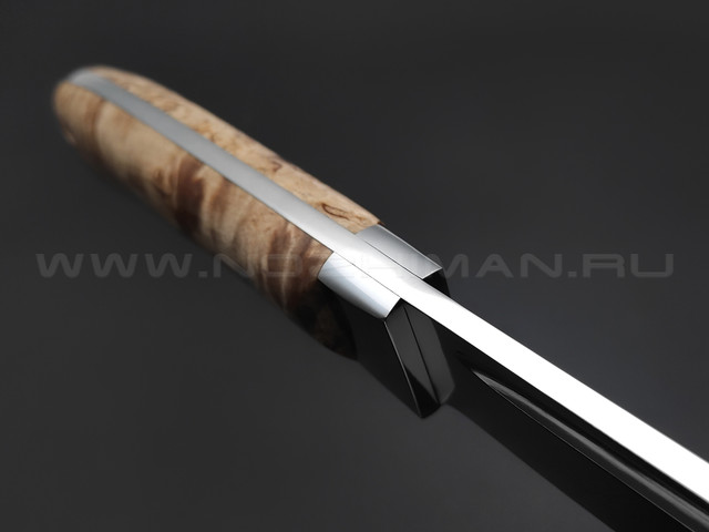 Нож цельнометаллический "Якутский-ЦМФ" сталь Х12МФ, рукоять карельская береза (Стальные Бивни)