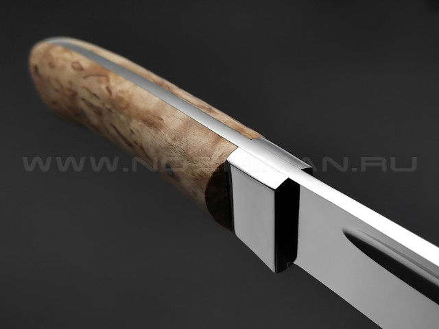 Нож цельнометаллический "Якутский-ЦБФ" сталь Х12МФ, рукоять карельская береза (Стальные Бивни)