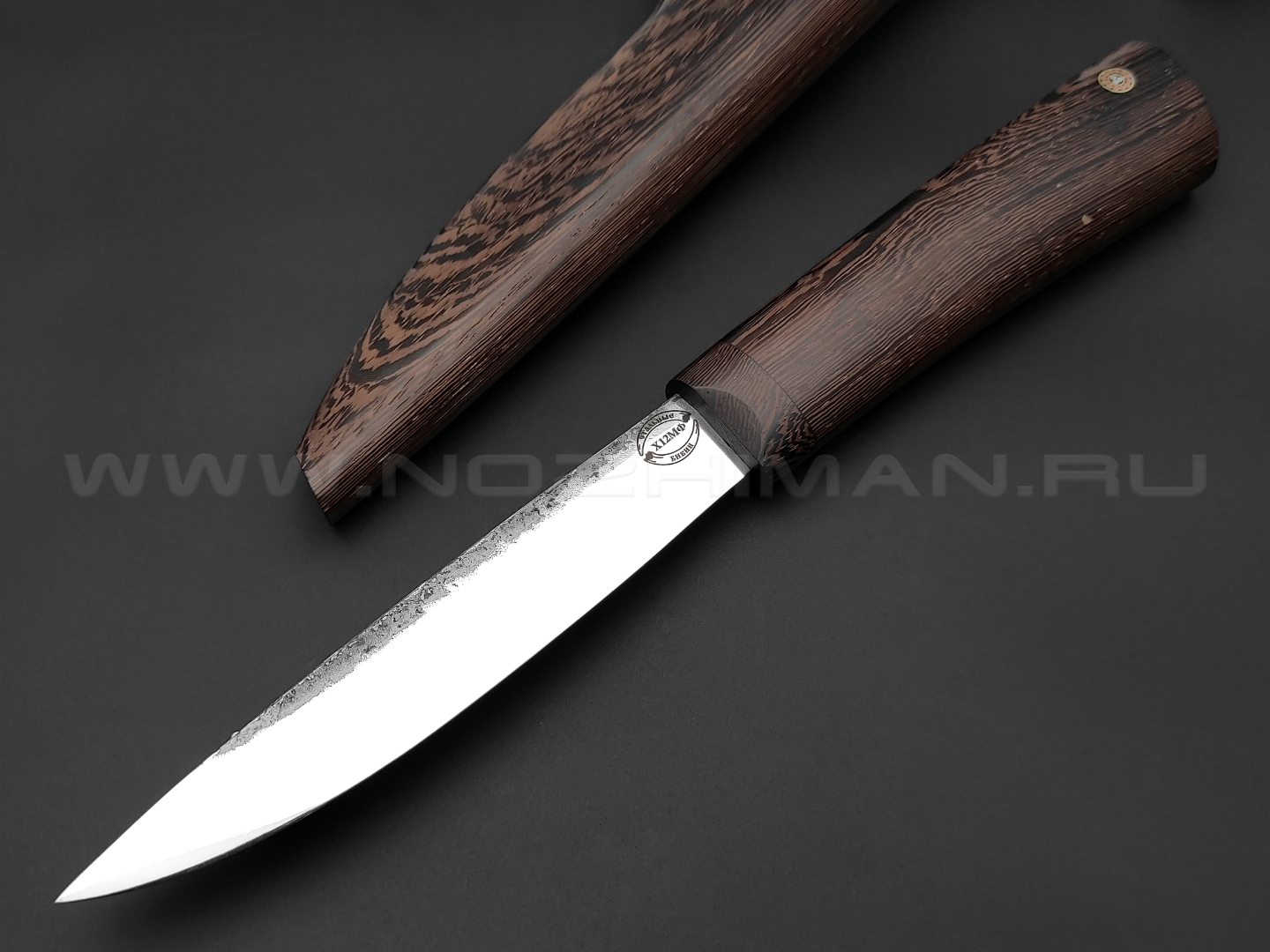 Нож "Якутский-ДНВ" сталь Х12МФ, рукоять дерево венге, деревянные ножны (Стальные Бивни)