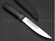 Нож "Якутский-СФЛГ" сталь Х12МФ, рукоять черный граб (Стальные Бивни)