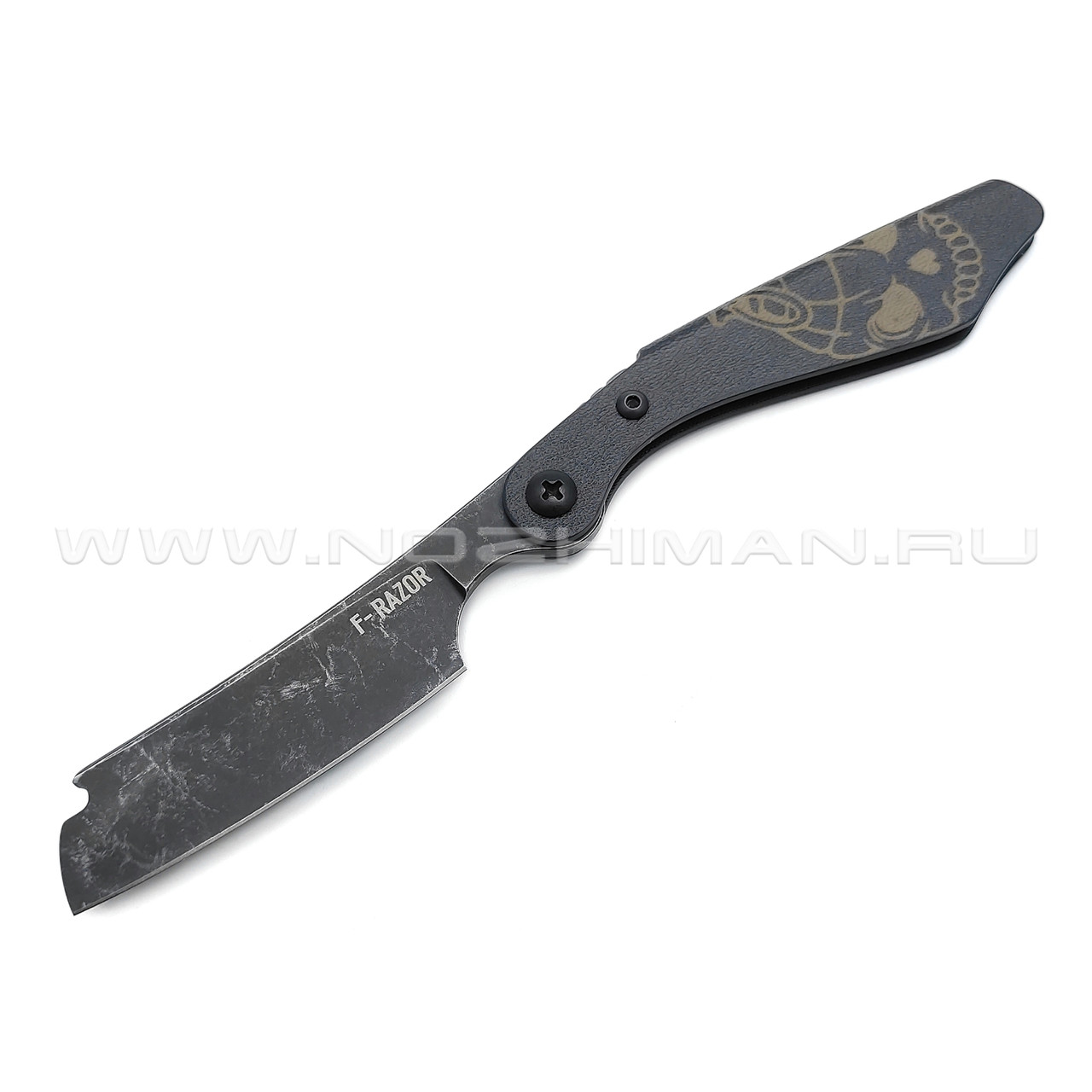 Brutalica нож-бритва F-Razor Black, сталь X50CrMov15 блэквош, рукоять Kydex