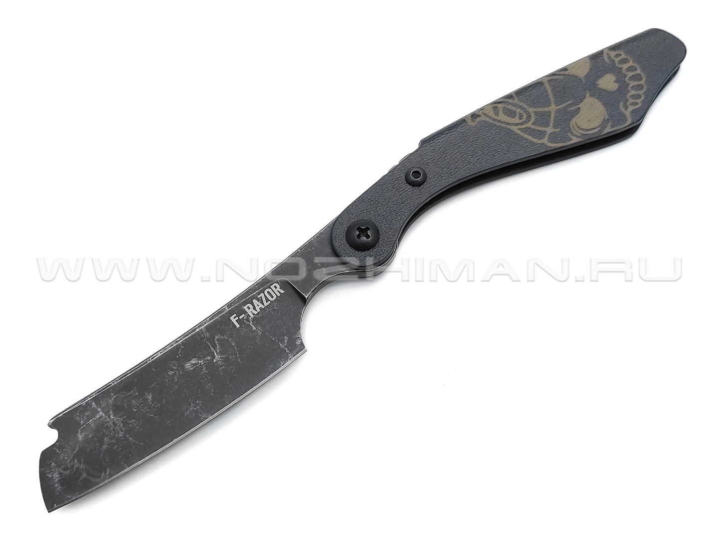 Brutalica нож-бритва F-Razor Black, сталь X50CrMov15 blackwash, рукоять Kydex