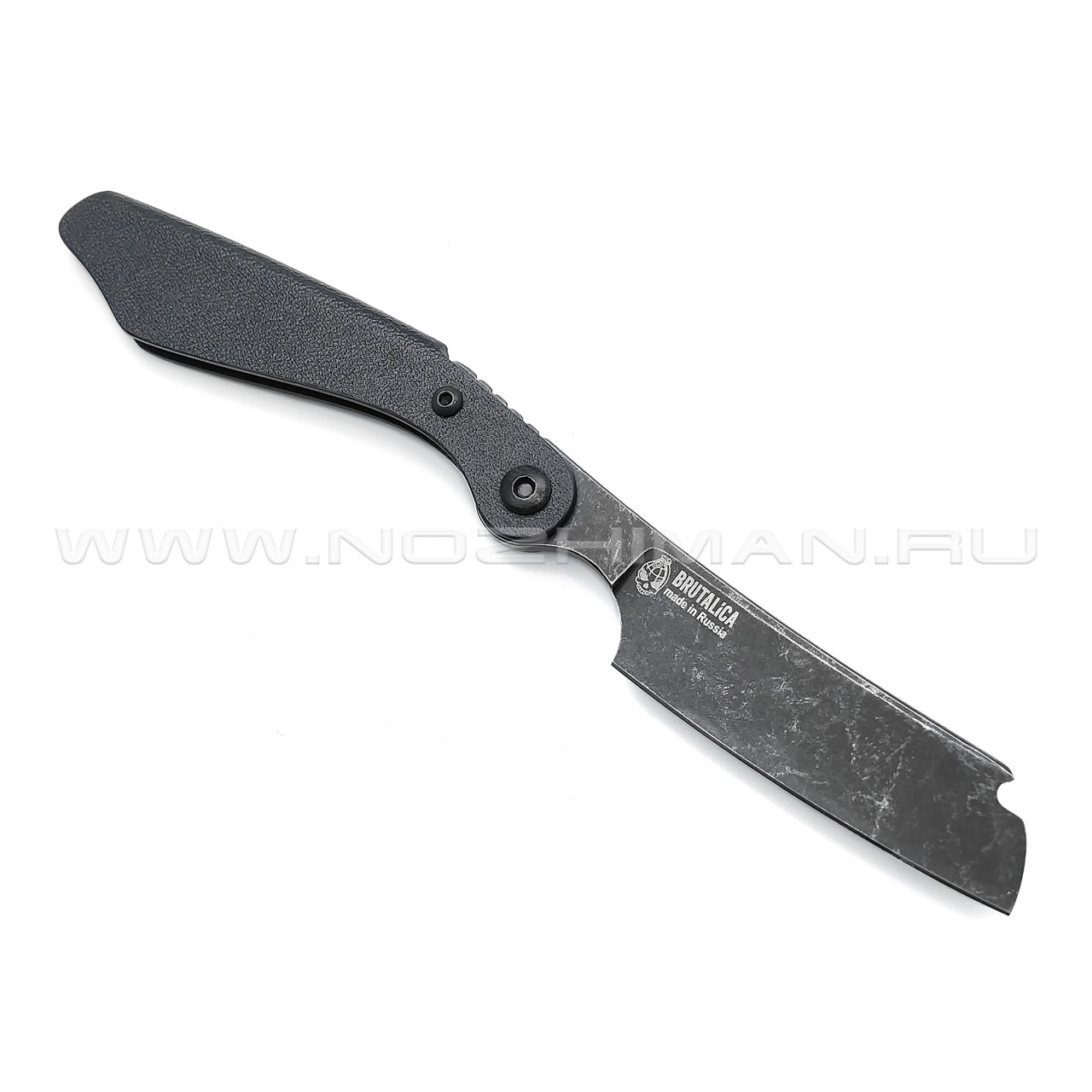 Brutalica нож-бритва F-Razor Black, сталь X50CrMov15 блэквош, рукоять Kydex