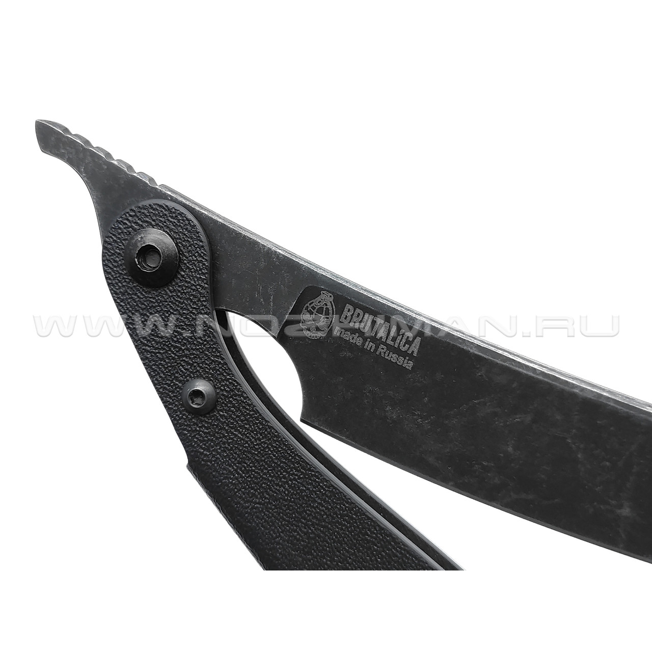 Brutalica нож-бритва F-Razor Black, сталь X50CrMov15 блэквош, рукоять Kydex