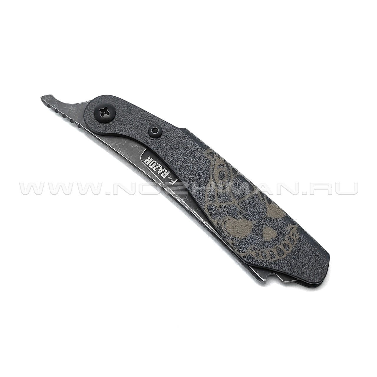Brutalica нож-бритва F-Razor Black, сталь X50CrMov15 блэквош, рукоять Kydex