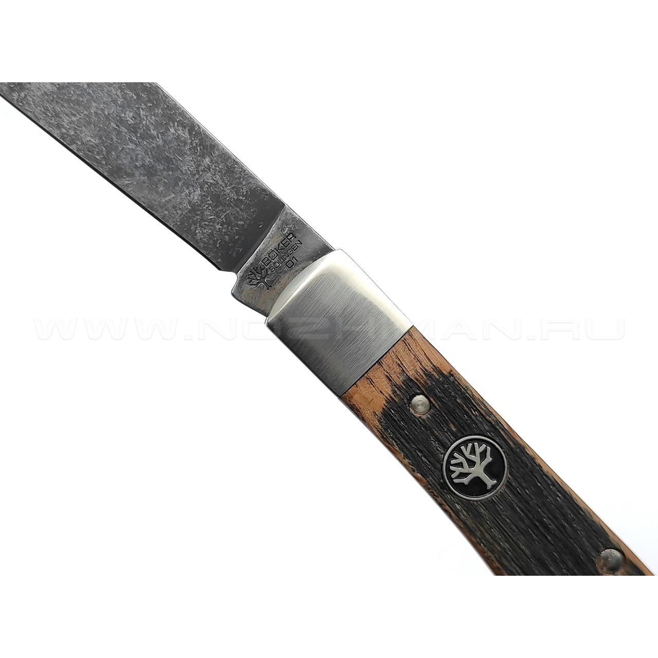 Нож Boker Solingen Trapper Castle Burg 113004 сталь O1, рукоять дуб, нейзильбер