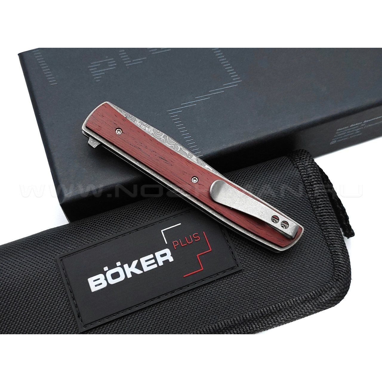 Нож Boker Plus Urban Trapper Cocobolo Damascus 01BO176DAM дамасская сталь, рукоять кокоболо, титан