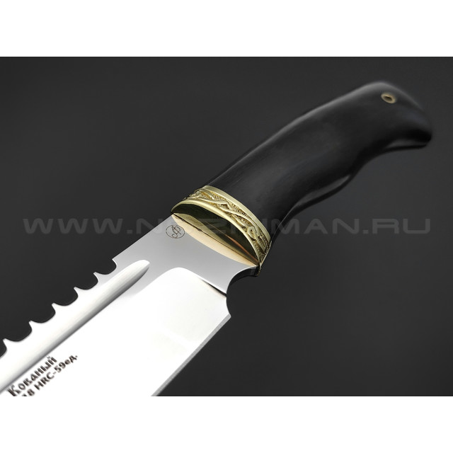 Нож "Волк" сталь 95Х18, рукоять дерево граб, латунь (Фурсач А. А.)