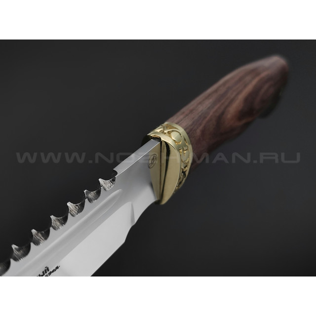 Нож "Рэкс" сталь 95Х18, рукоять дерево орех, латунь (Фурсач А. А.)