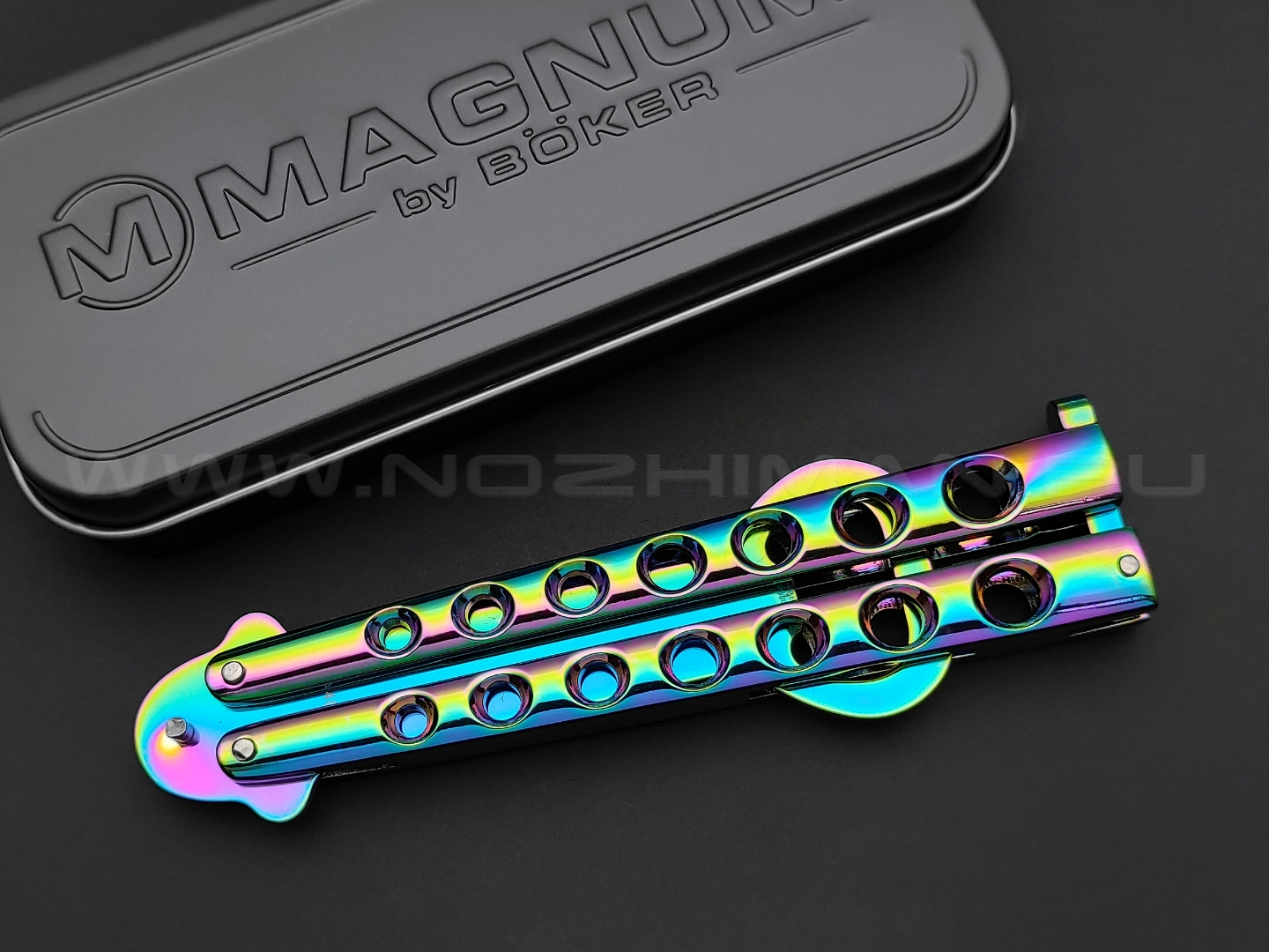Балисонг открывалка Magnum Rainbow Balisong 09SC010 сталь 440A, рукоять Stainless Steel